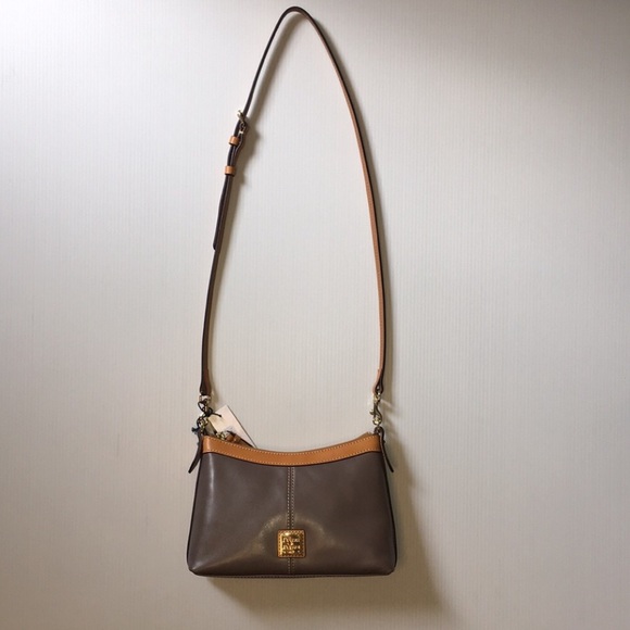 Dooney & Bourke NWT Wexford Pouchette Crossbody in Taupe - Picture 9 of 12